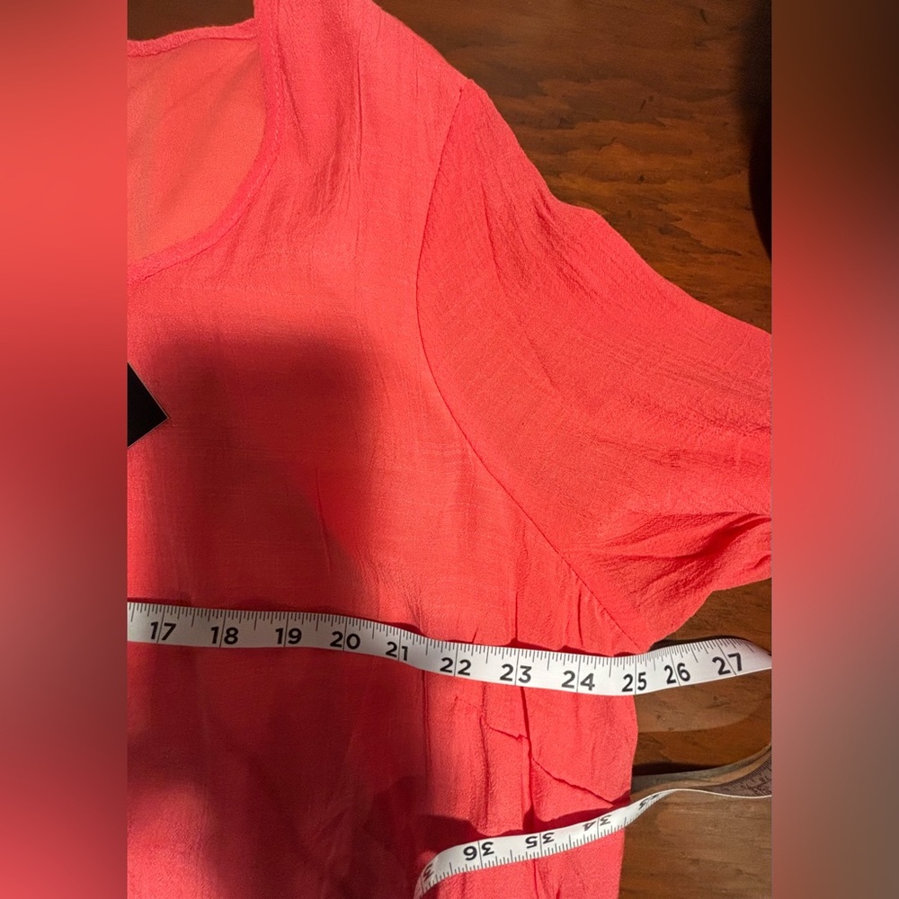 Elegant poppy Red/orange Women's Top w/lace trim size 20 NWT - Picture 6 of 8